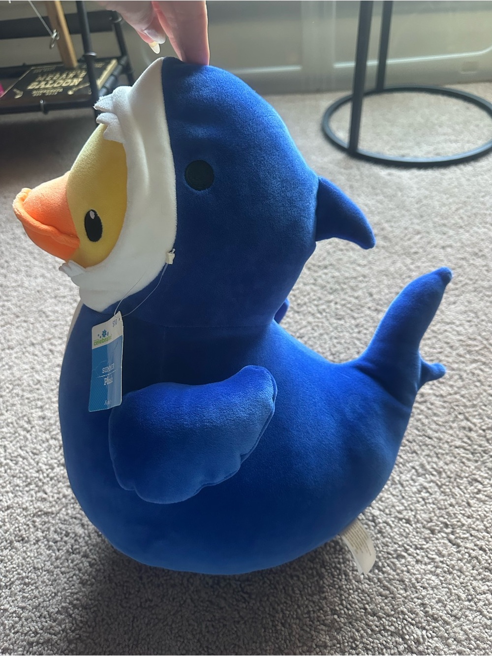 Blue Shark Duck Plush Stuffed Animal - Soft Kids Toy - Picture 3 of 4